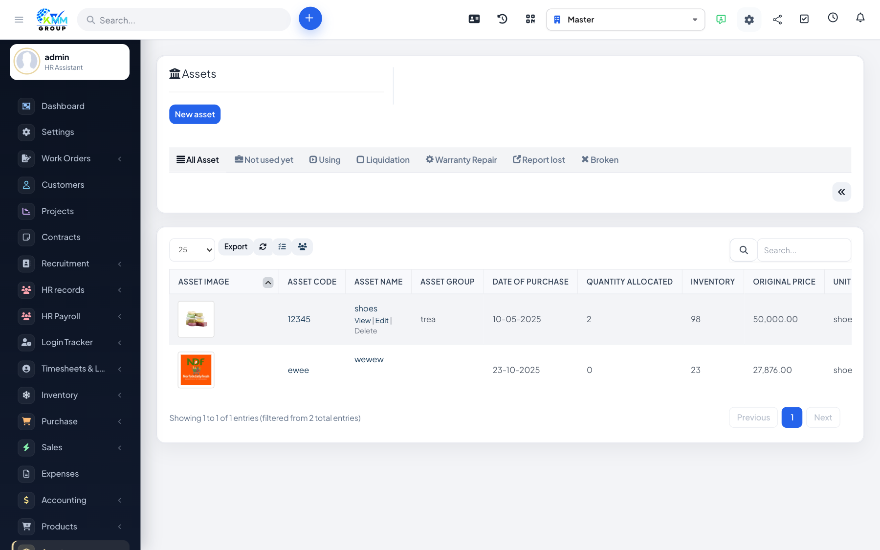 Asset Register